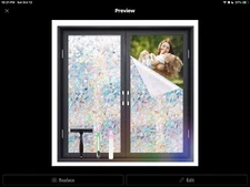 Lot of 3 Window Privacy Film Rolls, Stained Glass Window Film W/Tools