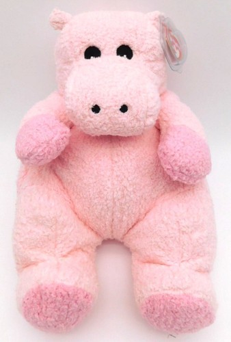 TY Baby Pink Hippobaby Rattle Plush Lovey with Tag Protector Pillow Pal ...