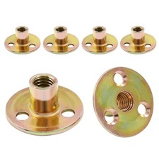 Hordion 12Pcs 3/8"-16 Carbon Steel T Nuts, Round Base Plate Nut, Fu... Fast Ship