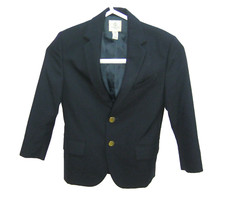 LAND'S END Boy's Size 6 Navy Blue 2 Button Wool Blazer School Uniform Jacket