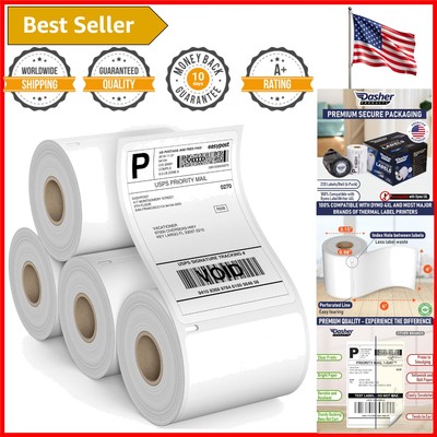 Perforated and BPA-Free 4x6 Shipping Labels for Dymo LabelWriter 4XL - 4 Pack