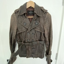 All Saints Zophia Uk8 Brown Super Soft Leather Jacket Vintage Inspired £390 Vgc