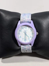 Timex Purple Round Case 32 mm Canvas Band Watch 8 Inch