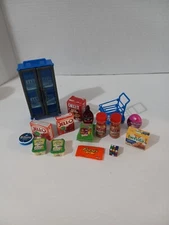 Lot Of Zuru Mini Brands Lot Food Cabinet And Shopping Cart