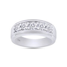 Exquisite 1ct Men's Natural Round Diamond Five Stone Wedding Band Ring 10k Gold