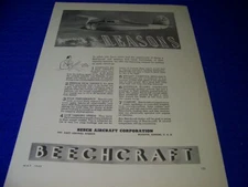 1940 BEECHCRAFT 17 STAGGERWING "REASONS!" ..1-PAGE SALES AD (397FF)