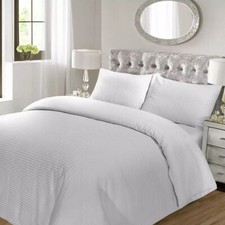Soft Anti-Allergy 100% Cotton Blend Satin Stripe Printed Duvet Cover Bedding Set