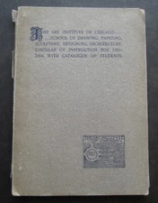 The Art Institute Of Chicago School Of Drawing Circular On Instruction 1903-04