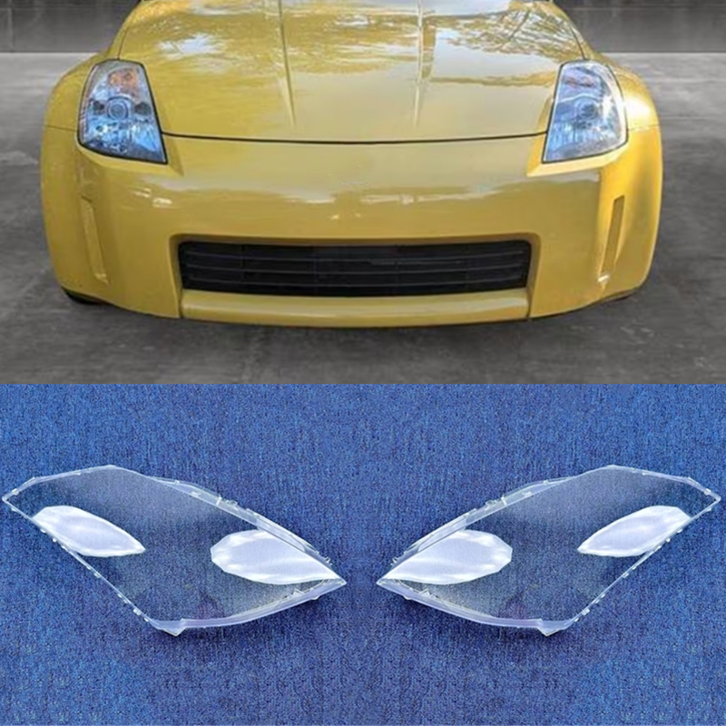 A Pair Front Headlight Lens Headlamp Cover For Nissan 350Z 2003