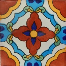 Mexican Tile Folk Art Handmade Talavera Backsplash Handpainted Mosaic # C329