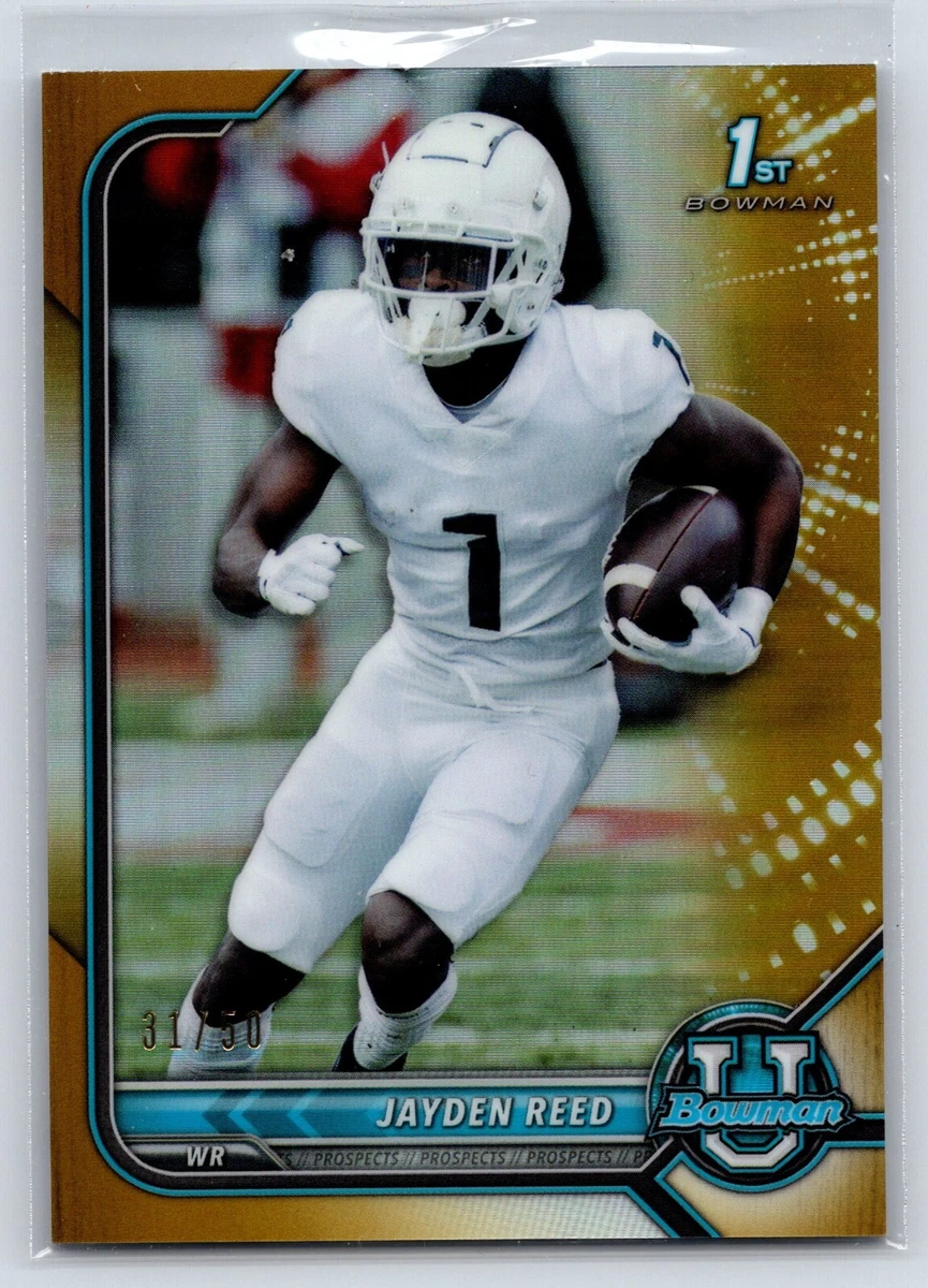 2022 BOWMAN UNIVERSITY CHROME 1ST GOLD REFRACTOR JAYDEN REED 31/50 