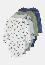New Baby Girls' Carter's 4-Pack Long Sleeve Floral Print  Polka Dot Bodysuits