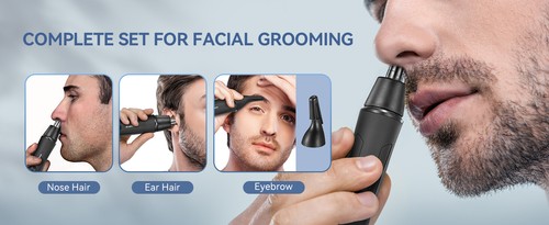 Electric Body Hair Trimmer - Waterproof Groin Hair Nose Hair Trimmer Beard Razor - Picture 8 of 10