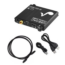 Black Optical Digital To Analog Audio Converter 192KHz DAC Converter Accessories
