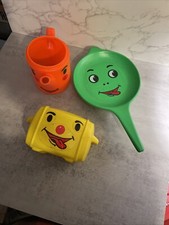 Lot Of 3 Vintage 1960's Empire Plastic Kids Kitchen Smiley Face Pretend Play Pan