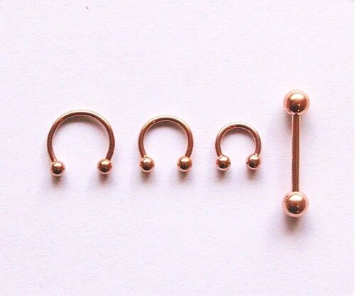 Rose Gold Tongue Earring Tragus Conch Helix Hoop Horseshoe Bar CCB Septum Ring - Picture 1 of 1