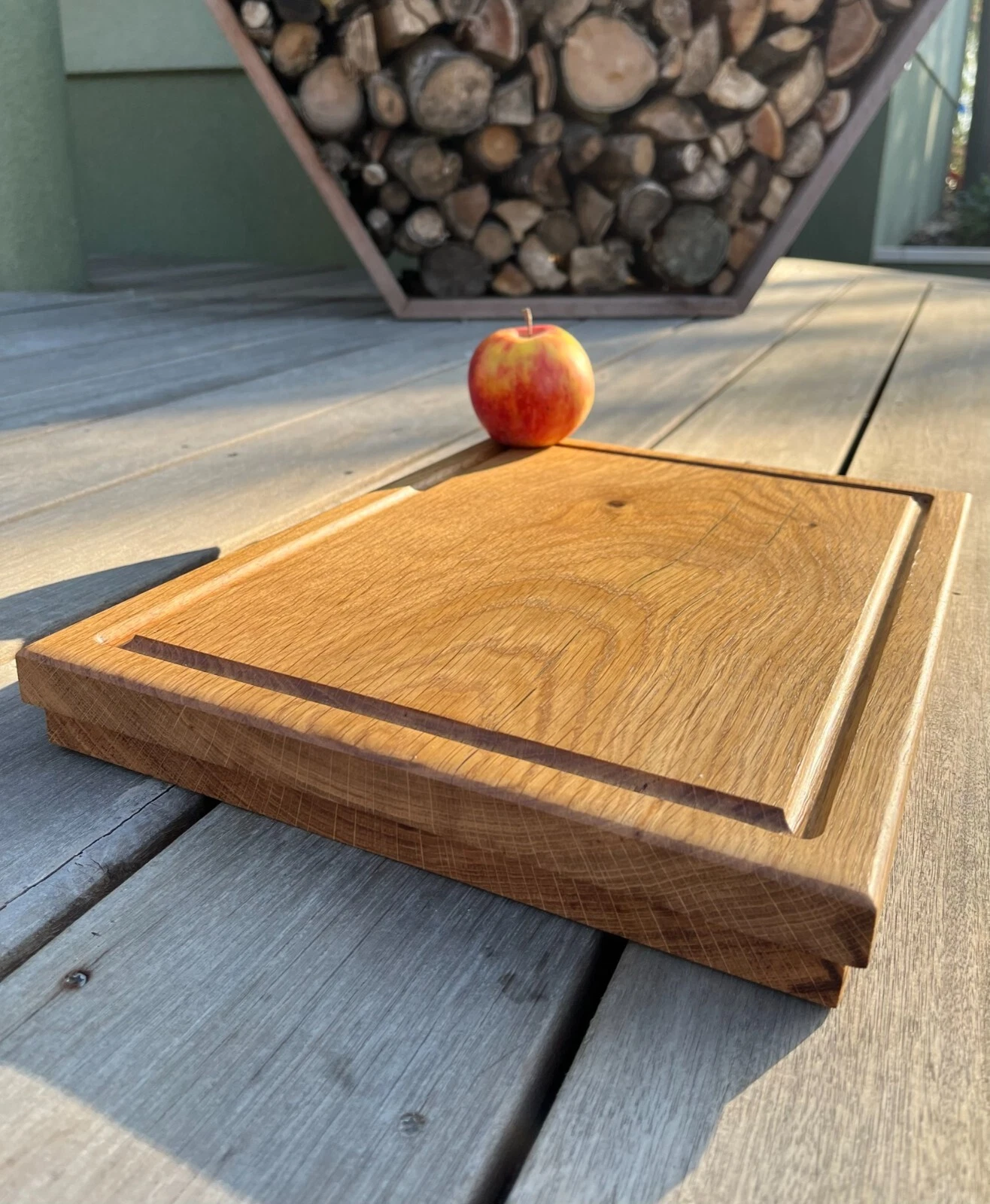 Extra large solid oak board, wood kitchen board (40 cm x 30 cm x 4 cm)