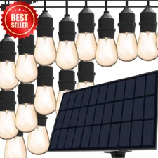 44ft Solar String Lights, 15 LED Bulbs, Waterproof, Outdoor Garden & Yard
