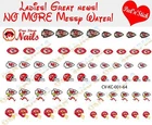 Kansas City Chiefs Clear Vinyl PEEL and STICK Nail Decals NOT WATERSLIDE