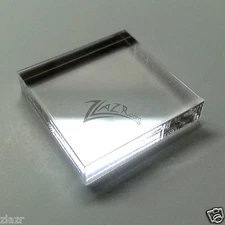 25 Clear 1.5"x3/16" Acrylic Sq. Gem Mineral Display Base Tile Stand Collectible