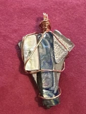 Assemblage Art Pendant Handmade OOAK Copper Wire Wrapped 2204 S