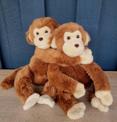 Vtg A&A Plush Bashful Hugging Monkey Flopsies Beanbag  Collection Plush 14  (2)