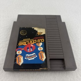 Clu Clu Land NES Nintendo 1985 5 Screw Cartridge Tested Working Black Box