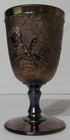 St. Clair "Rose in Snow" Highly Iridized Carnival Blue Goblet, 1968-1970, GREAT! — photo 4