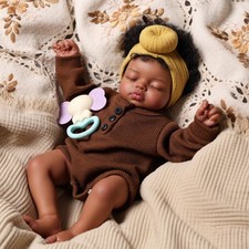 BABESIDE Black Reborn Baby Dolls, 17 Inch Realistic 17 Inches,