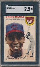 ERNIE BANKS 1954 TOPPS BASEBALL #94 RC ROOKIE CARD CHICAGO CUBS SGC 2.5 GD+