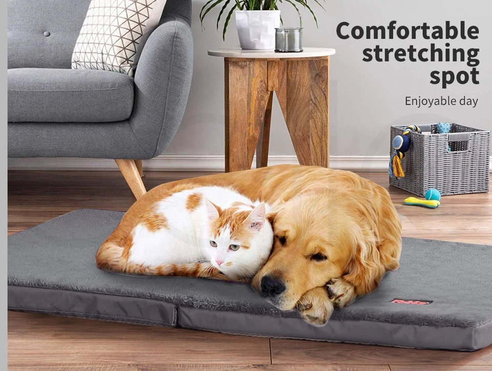 Pawz Pet Dog Calming Bed Memory Foam Foldable Mattress Orthopedic Washable Grey - image 4 of 4