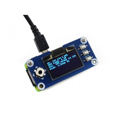 Waveshare 1.3 inch 128x64 Pixels SPI/I2C Interface OLED Display HAT for Raspber