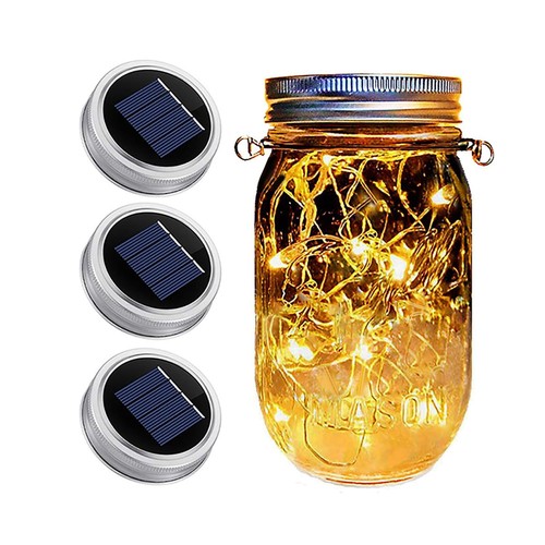 3 Pack Mason Jar Solar Lights Lids – Solar Fairy Lights (NO Jars) - Festival ...
