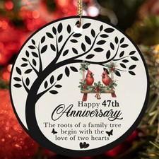 Happy 47th Anniversary Ornament Cardinal Couple Tree Art 47 Year Christmas Gift