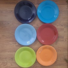 Fiesta Fiestaware 6 Lot 10.5" Plates. Rainbow Palette purple