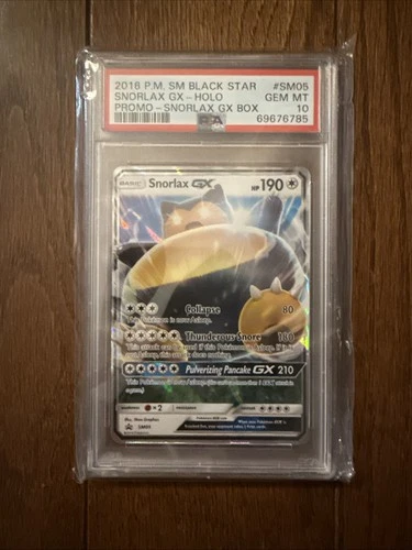 Pokémon TCG Snorlax GX Black Star Promo Full Art Holo Card #SM05 PSA 10 POP 208