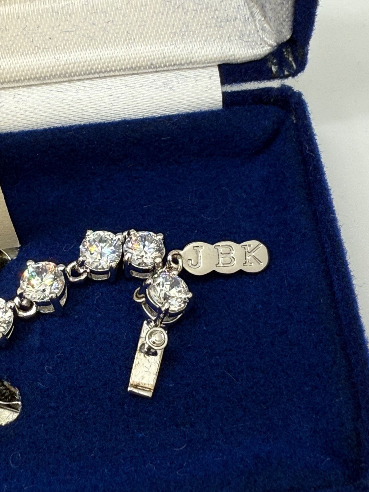 Vintage Camrose Kross  JBK Kennedy Purple Rhinestone Bracelet 7"