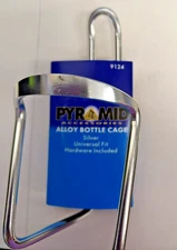 Pyramid Alloy Bottle Cage- Silver  Model 9124 Universal fit. Hardware included
