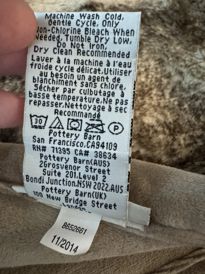 Manta Pottery Barn Imitación Piel Caramelo Marrón Ombre Estampado Animal 50X60 Foto 4 de 4