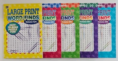 5 New Large Print Word-Finds Puzzle Books Kappa Games Vol# 424-498 ~ Search,Hunt