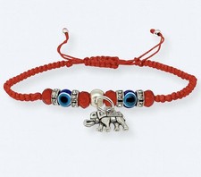 Red Elephant Bracelet for Good Luck   Adjustable Red String Evil Eye Protection