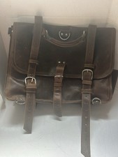 Vintage Mens Full Grain 16 Thick Leather Briefcase / Laptop / Messenger / Bag