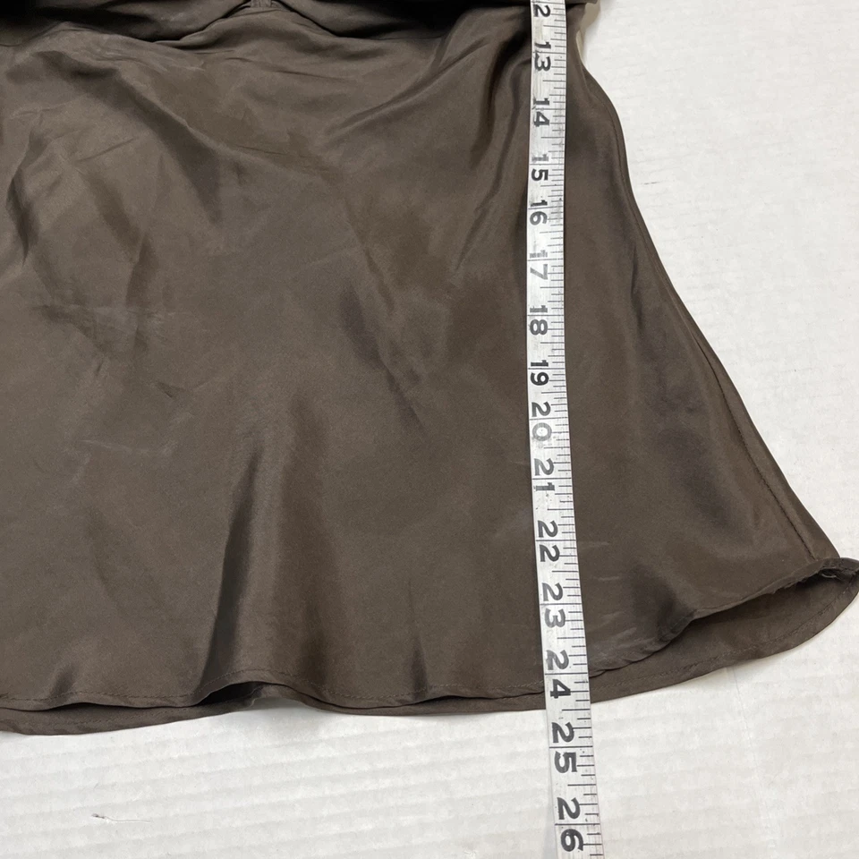 Arden B Y2K Tank Top Womens M Brown Silk Babydoll Cami Smocked Fairy Whimsigoth - Image 4 of 4