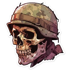 Army Skull Camo Helmet - Vinyl Decal Sticker - Car Window Laptop - ebn9104