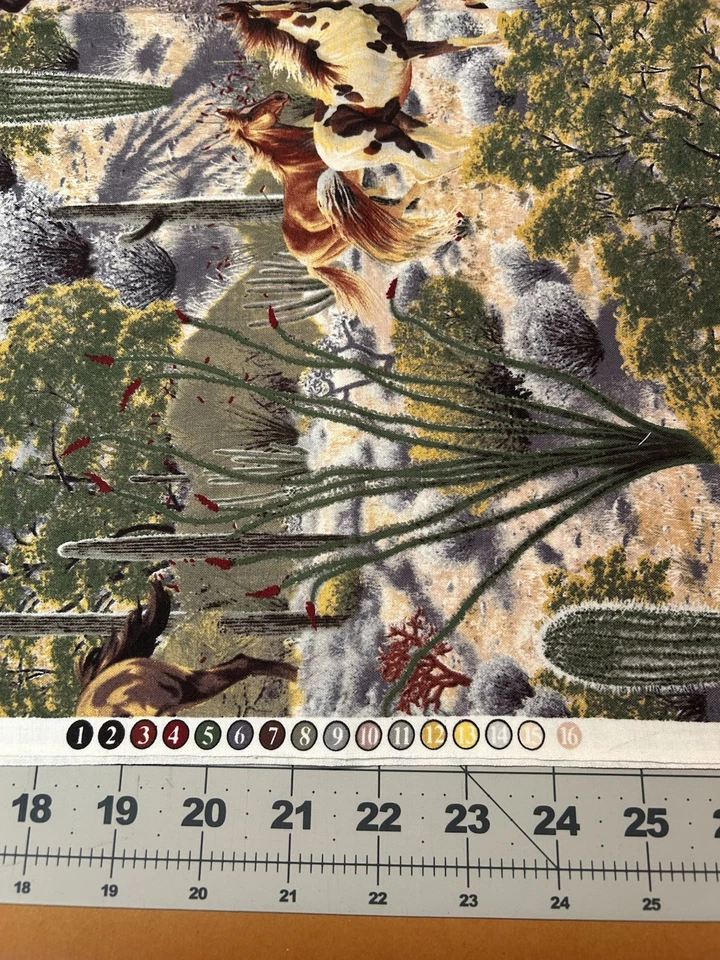 Telas Windham pintadas caballos del desierto 3/4 años acolchado costura #3387 Foto 3 de 4