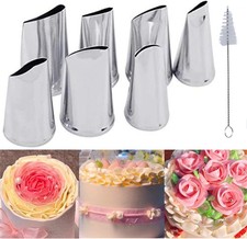 8 Pcs Rose Flower Piping Tips Set,Petal Icing Tips,PipingRose Nozzle,Stainless