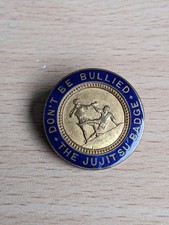 Vintage Jujitsu Badge. Don't Be Bullied. Retro Sporting Memorabilia Pin.
