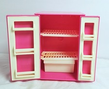 Vintage 1984 Mattel Barbie Dream Kitchen Pink Refrigerator