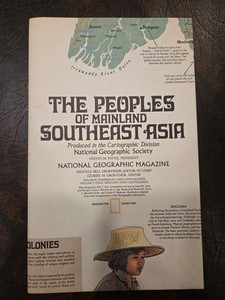 1971, The Peoples of Mainland Southeast Asia, National Geographic, 32" x 38"