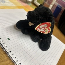 TY Beanie Baby CINDERS the Black Bear Plush Vintage Ty Stuffed Animal Toy